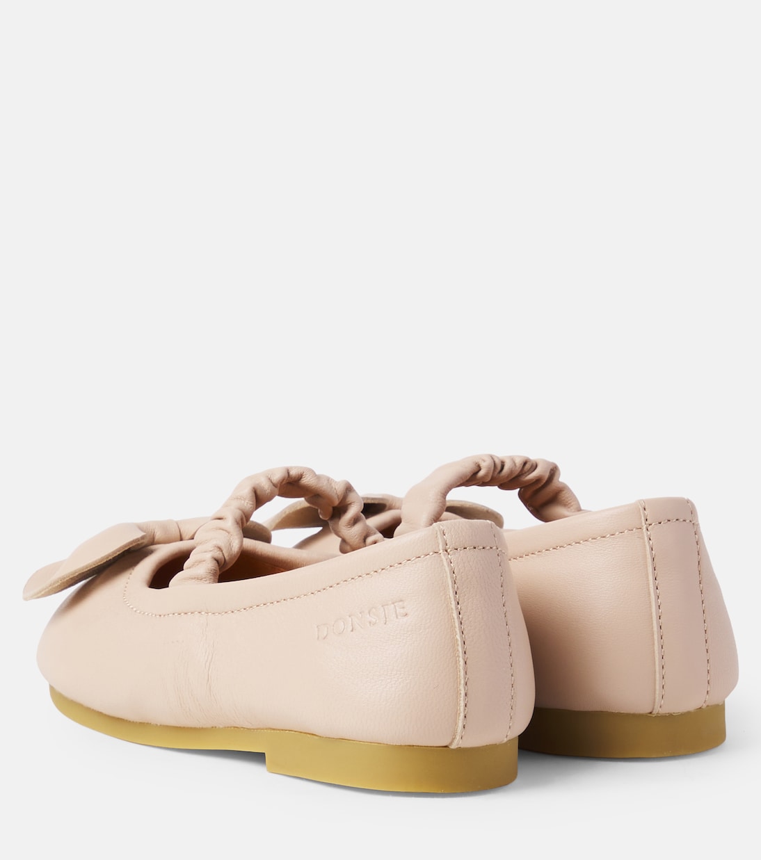 Mylah bow-detail leather ballet flats | Donsje