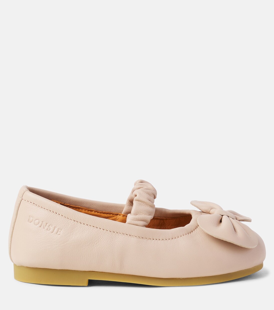 Mylah bow-detail leather ballet flats | Donsje
