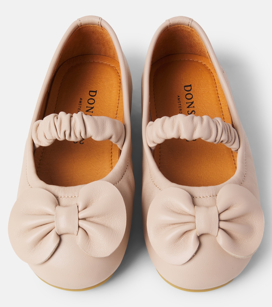 Mylah bow-detail leather ballet flats | Donsje