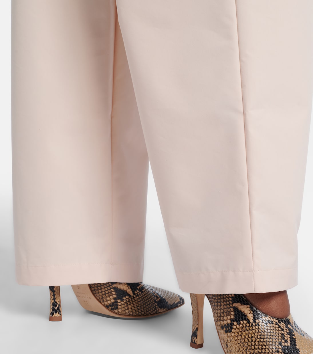 Pleated cotton-blend wide-leg pants | Wardrobe.NYC