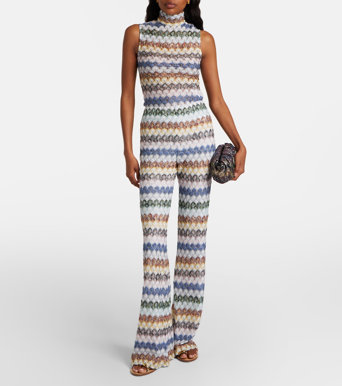 Knitted lamé flared pants | Missoni