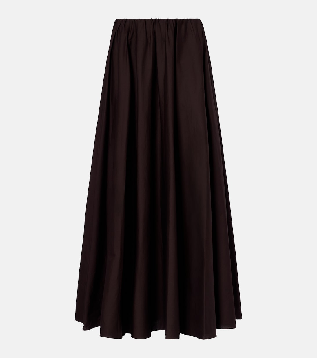 Milano pleated cotton-blend maxi skirt | Staud