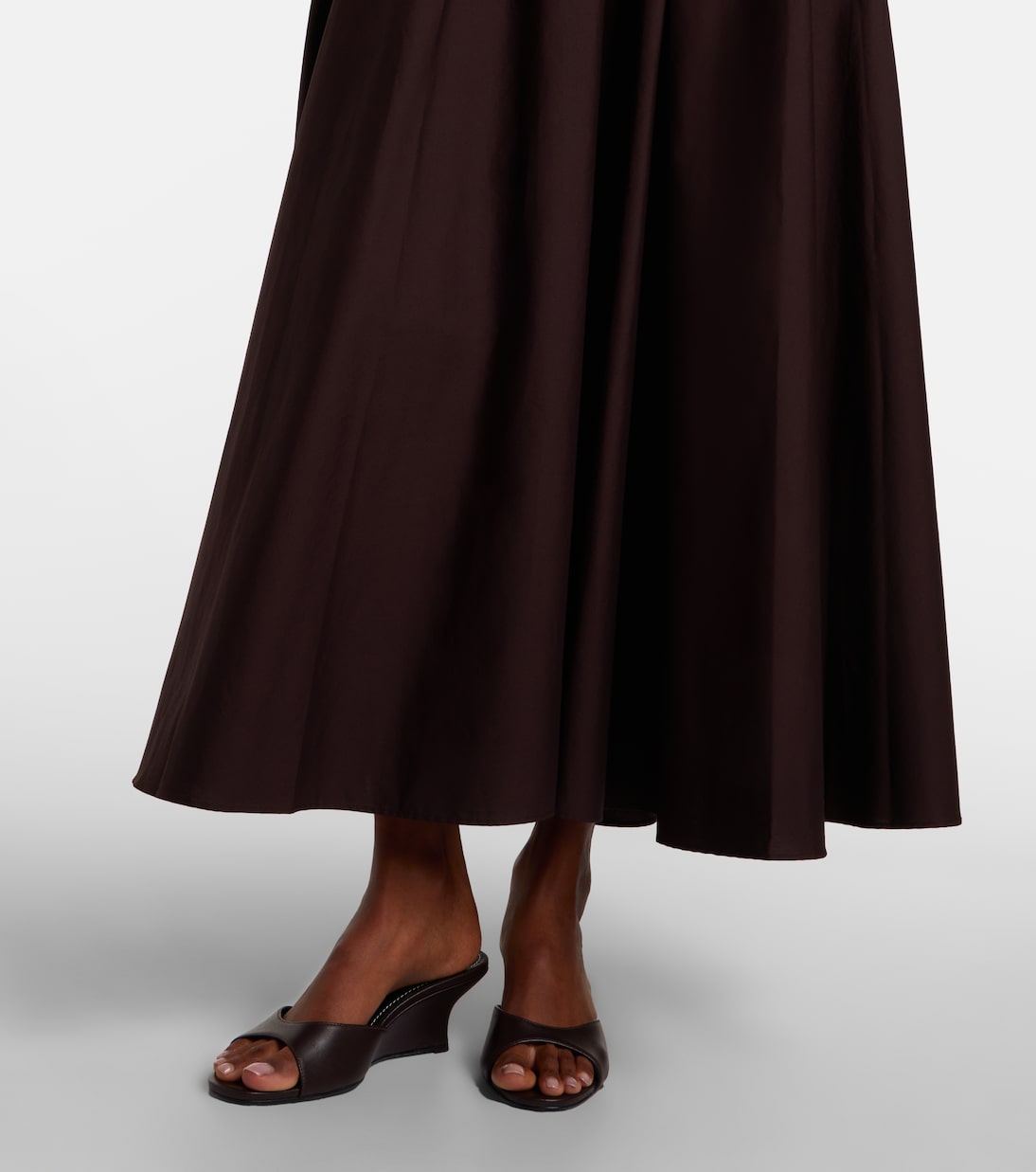 Milano pleated cotton-blend maxi skirt | Staud