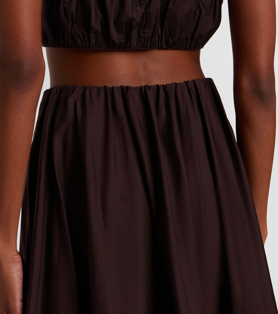 Milano pleated cotton-blend maxi skirt | Staud