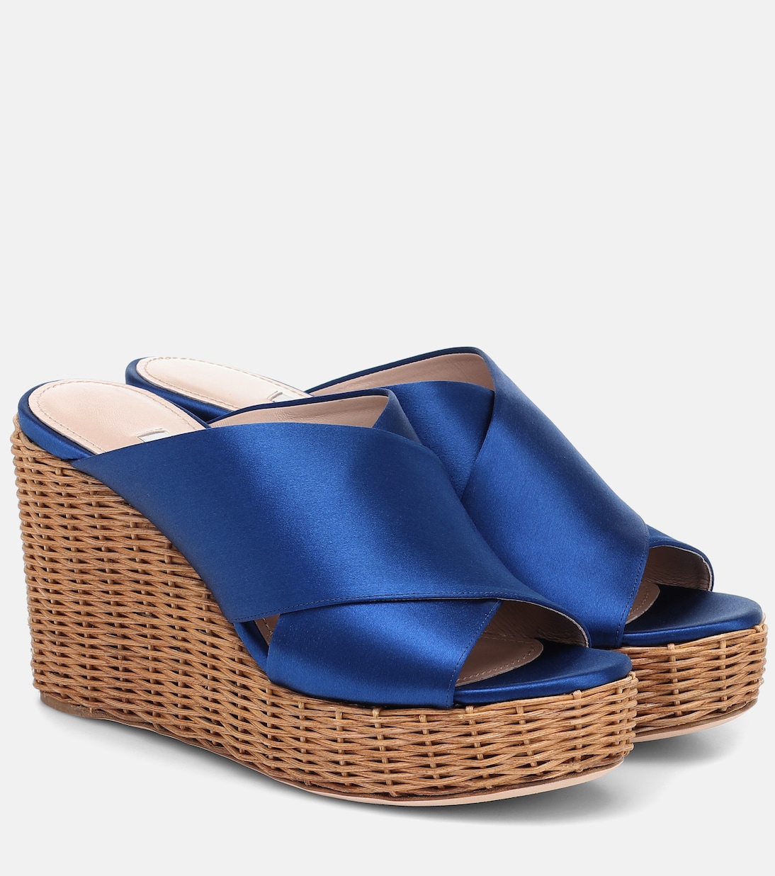 Wedge-Sandalen aus Satin | Miu Miu