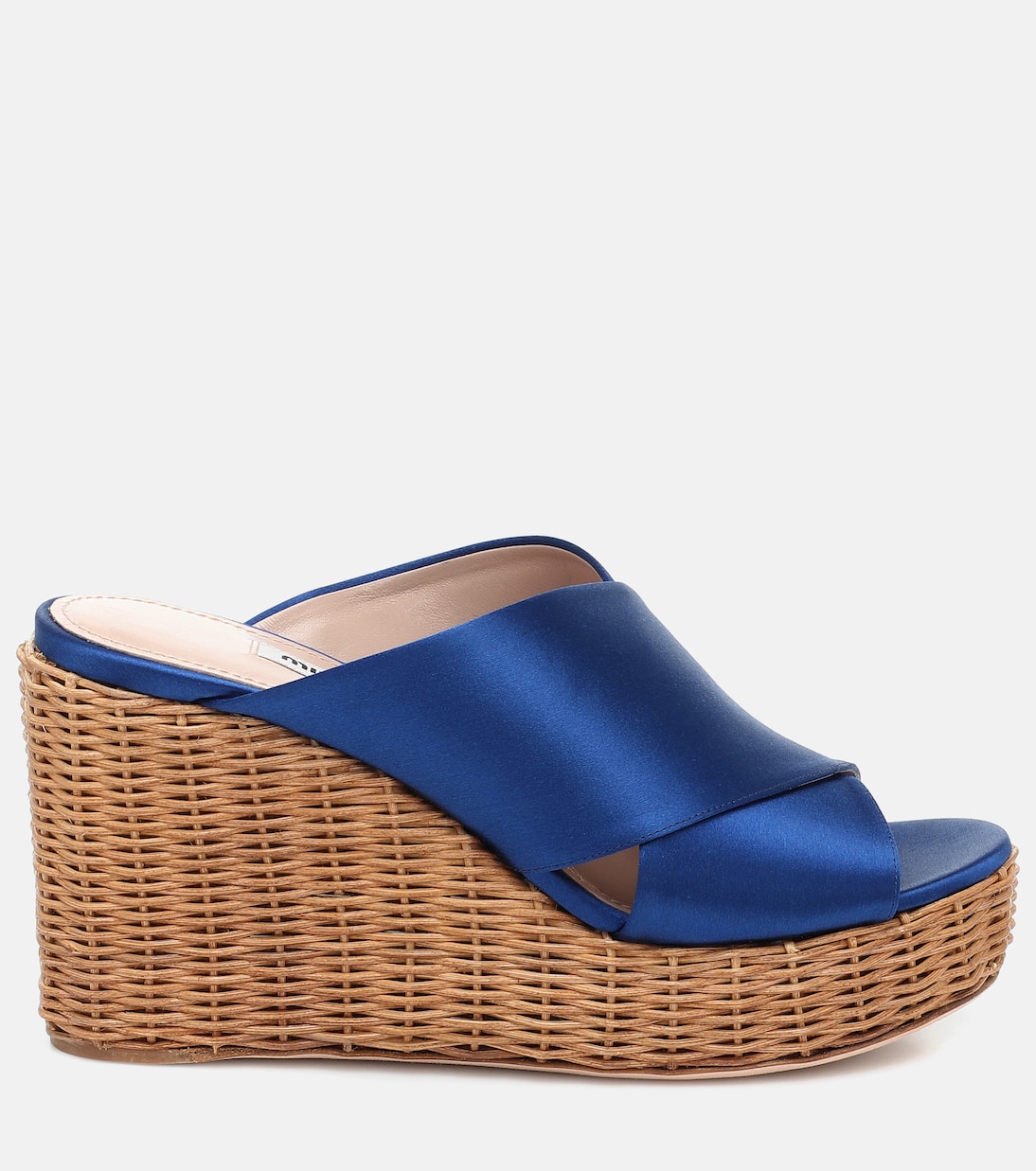 Wedge-Sandalen aus Satin | Miu Miu