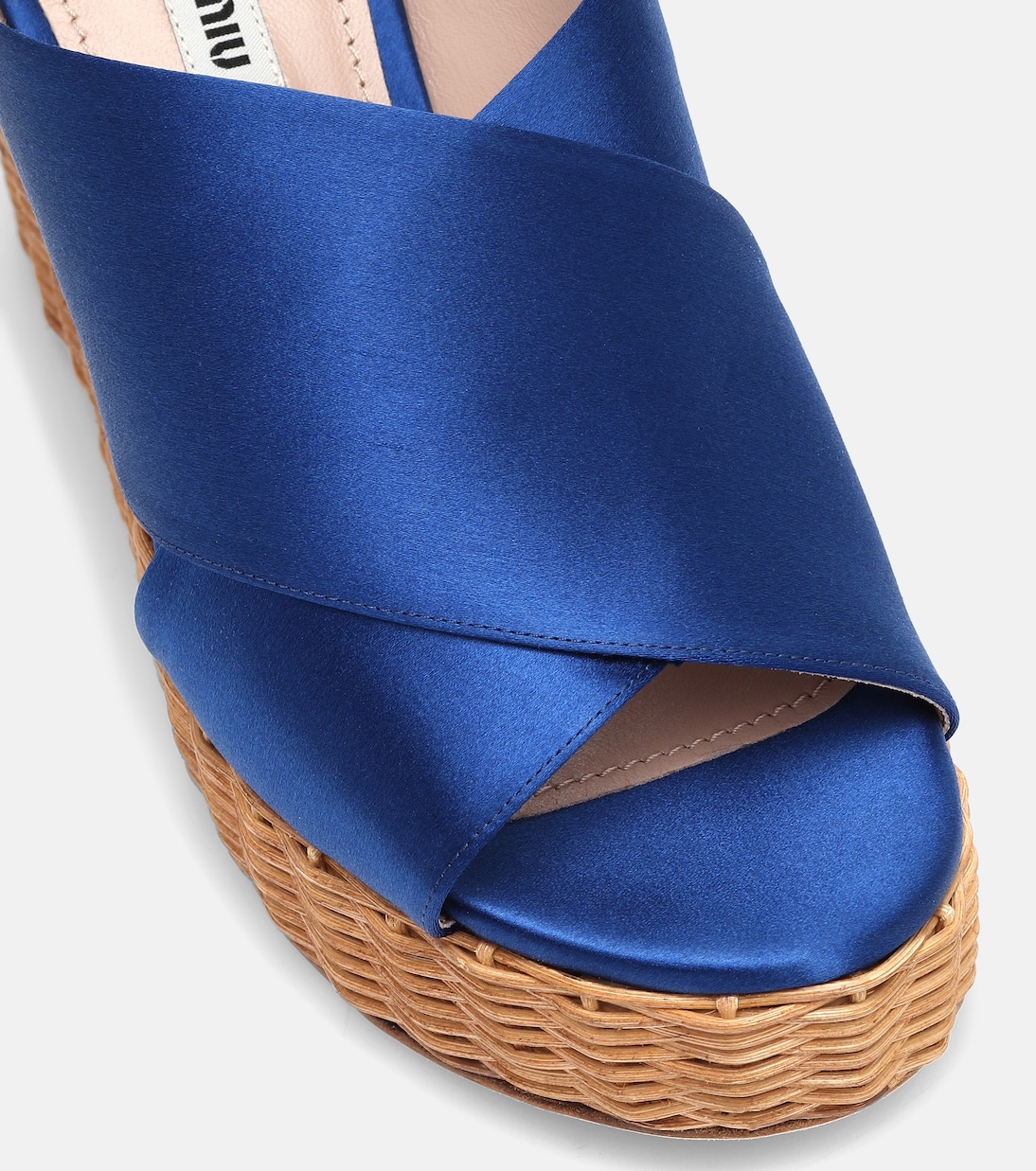 Wedge-Sandalen aus Satin | Miu Miu