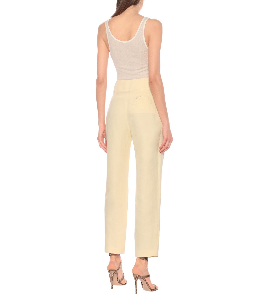 Pantalon Basque en lin et soie à taille haute | Blazé Milano