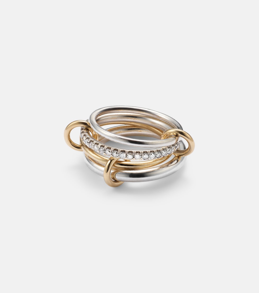 Nimbus 18kt gold and sterling silver ring with diamonds | Spinelli Kilcollin