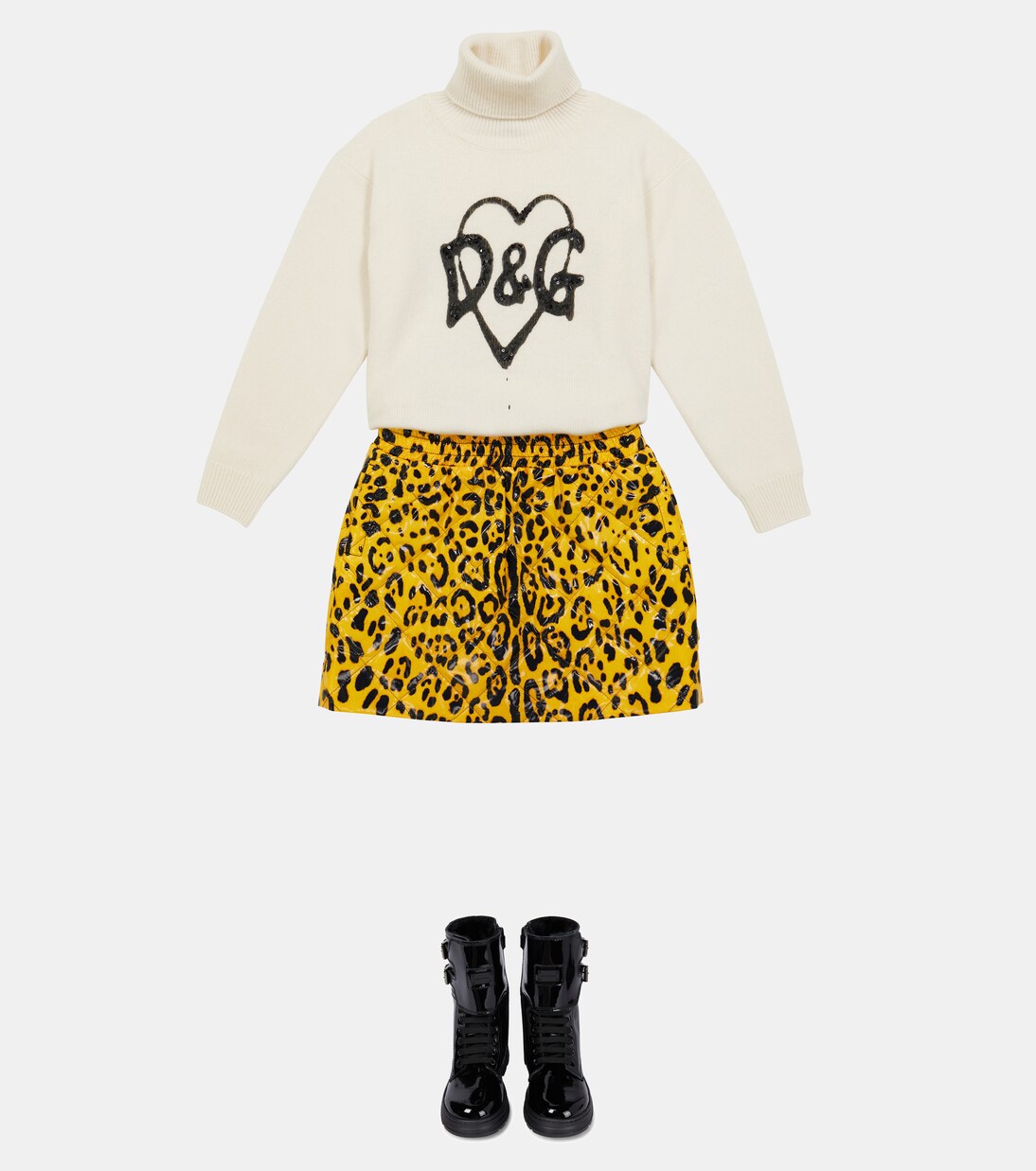 Leopard-print miniskirt | Dolce&Gabbana Kids