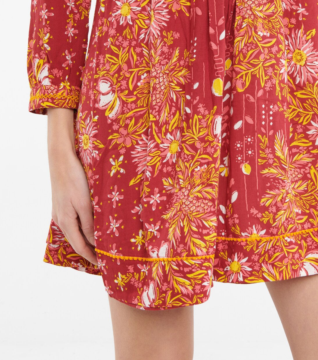 Robe Ola imprimée à franges | Poupette St Barth