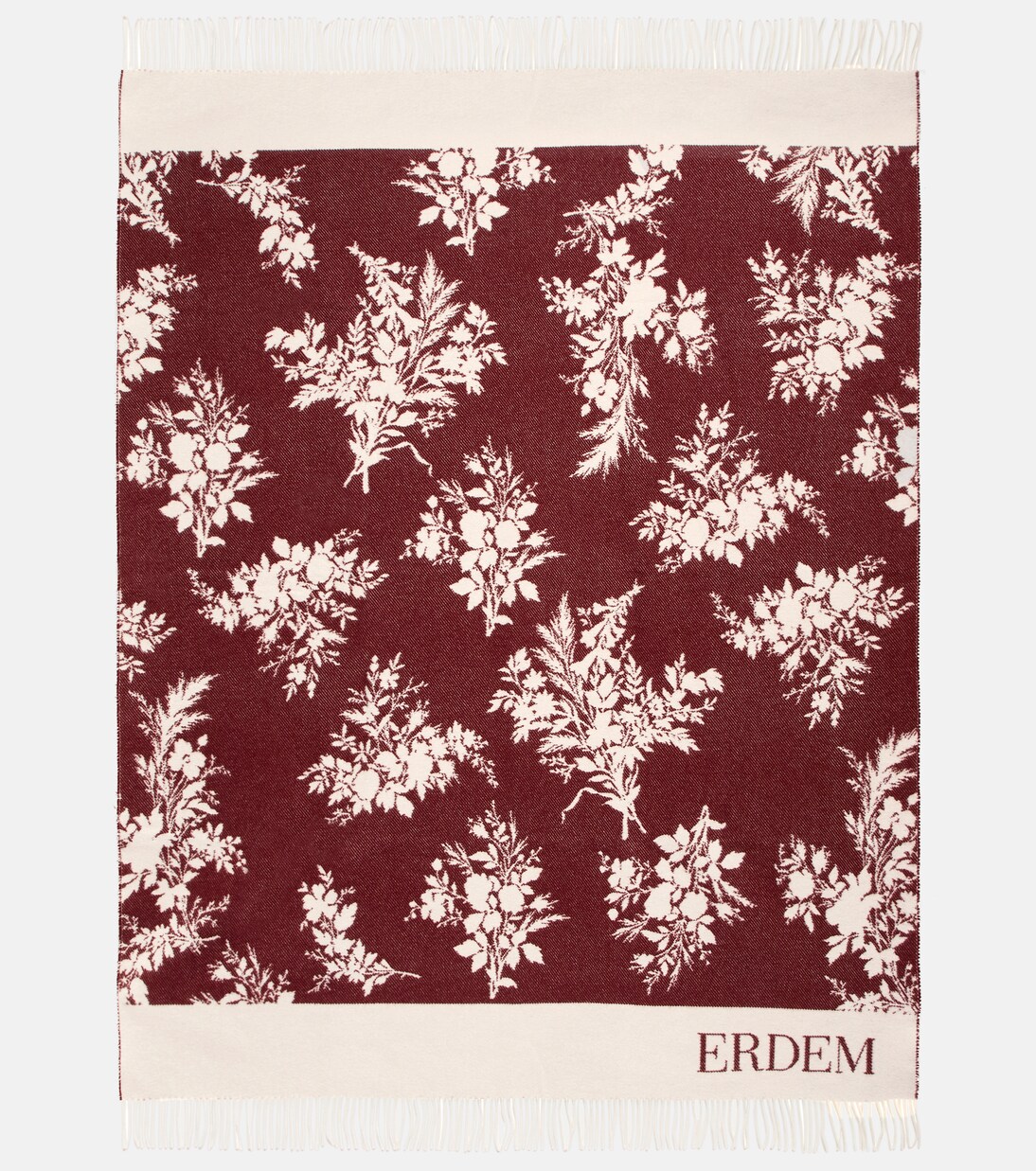 Floral jacquard wool-blend blanket | Erdem