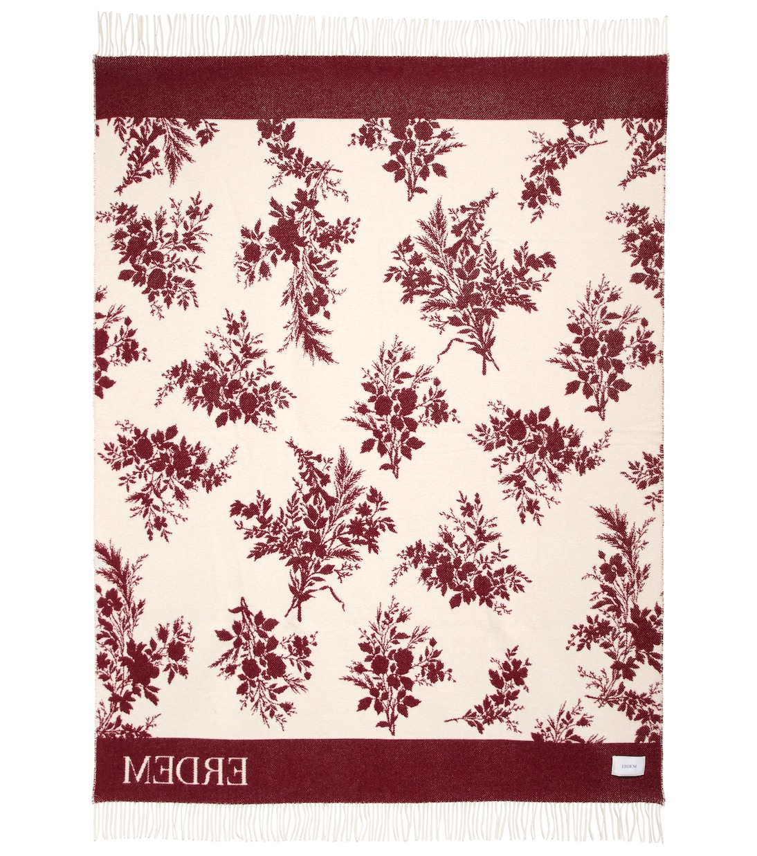 Floral jacquard wool-blend blanket | Erdem