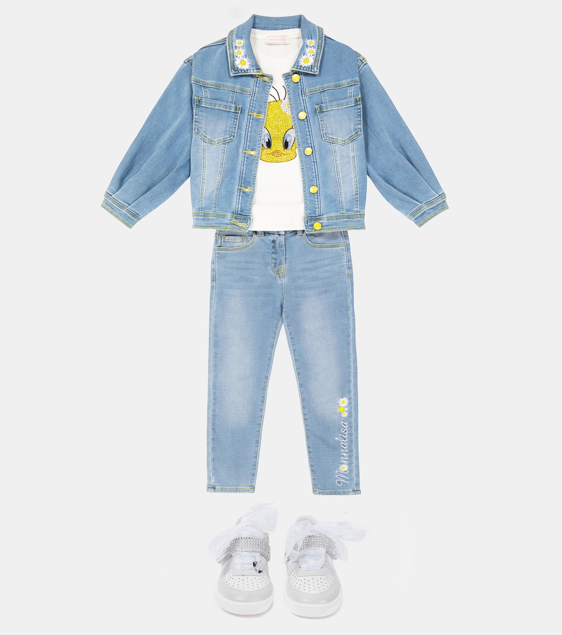 Embellished leather sneakers | Monnalisa