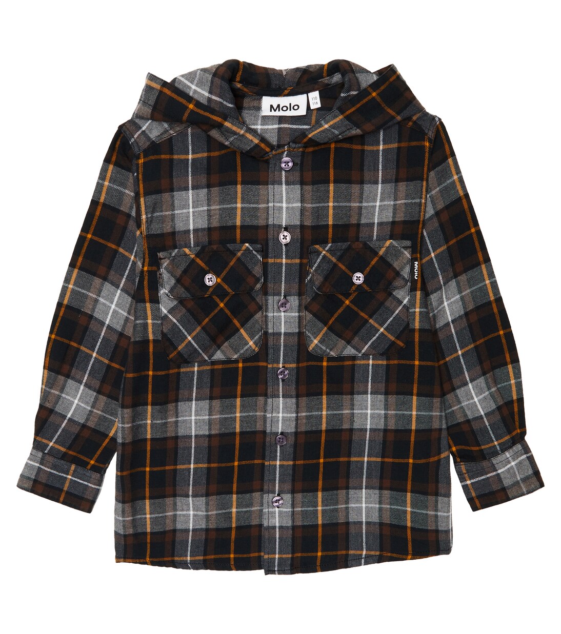 Rizz checked hooded shirt | Molo