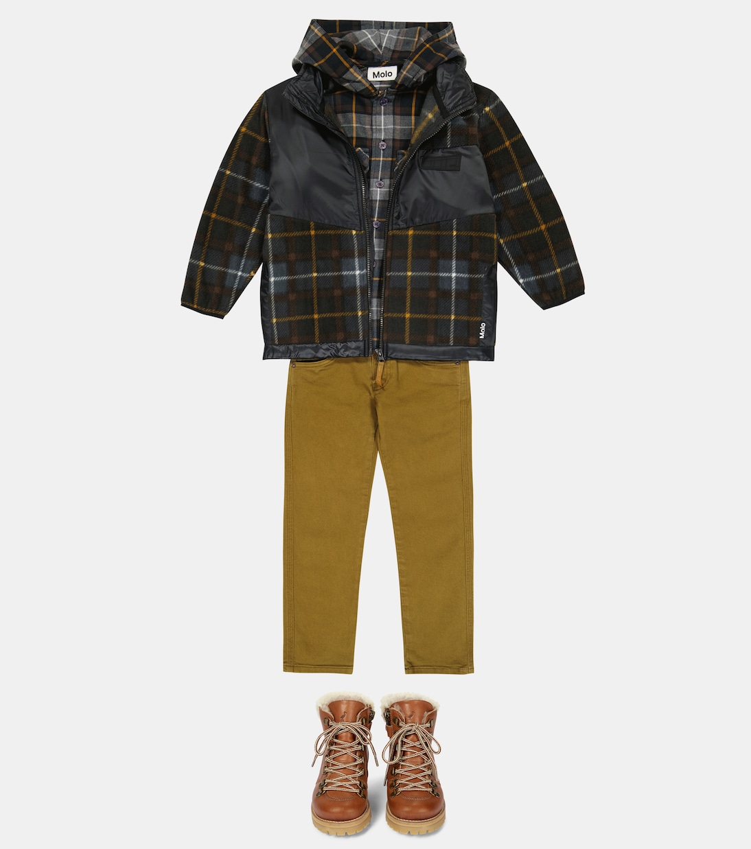 Rizz checked hooded shirt | Molo