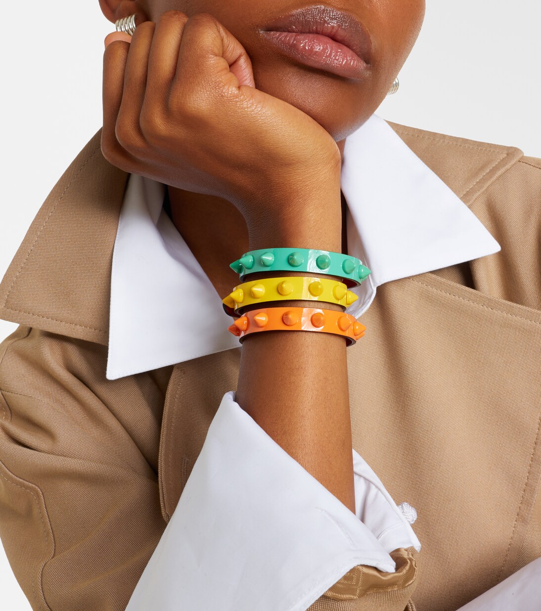 Loubilink embellished leather bracelet | Christian Louboutin