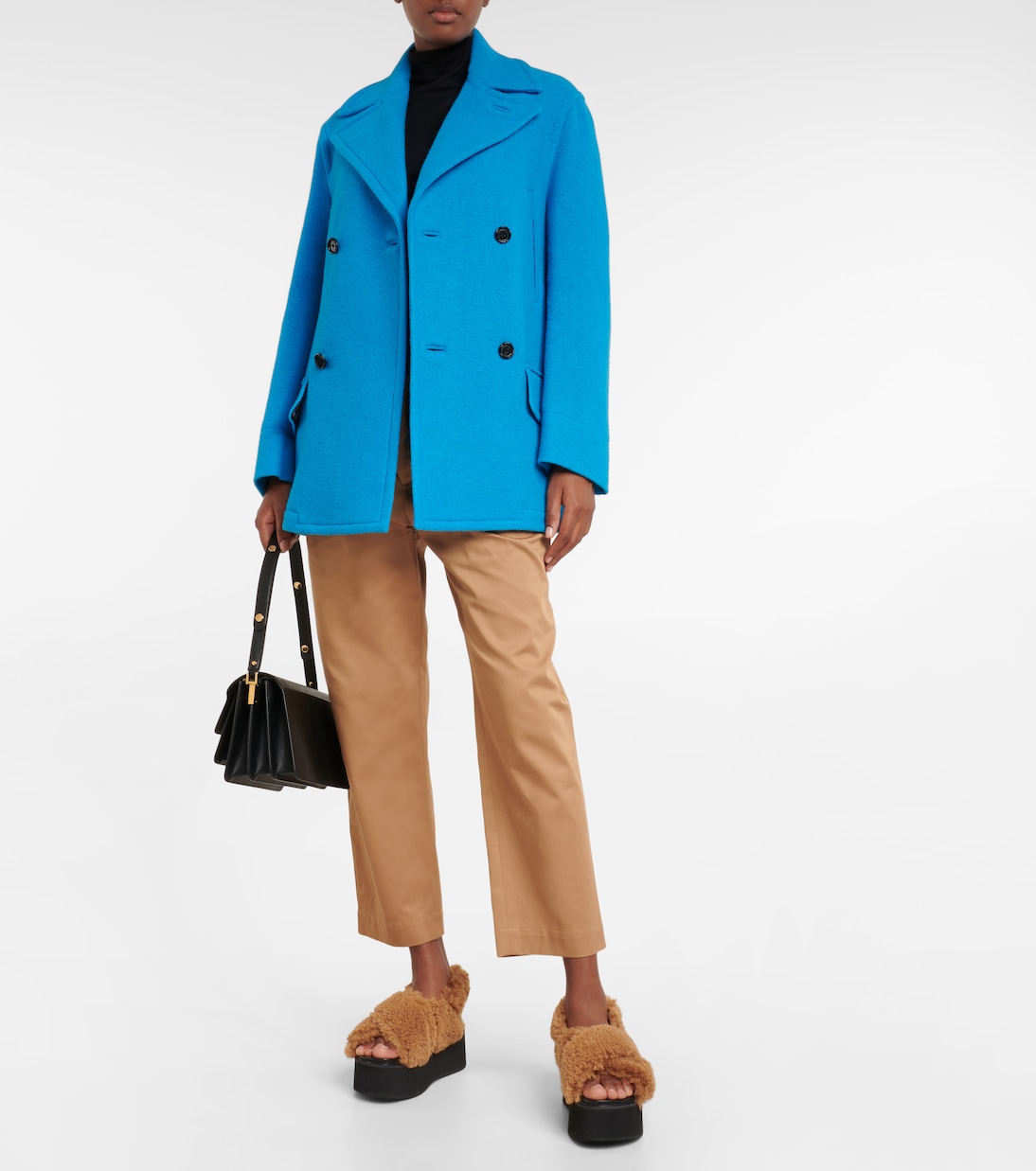 Plateausandalen Fussbett aus Shearling | Marni