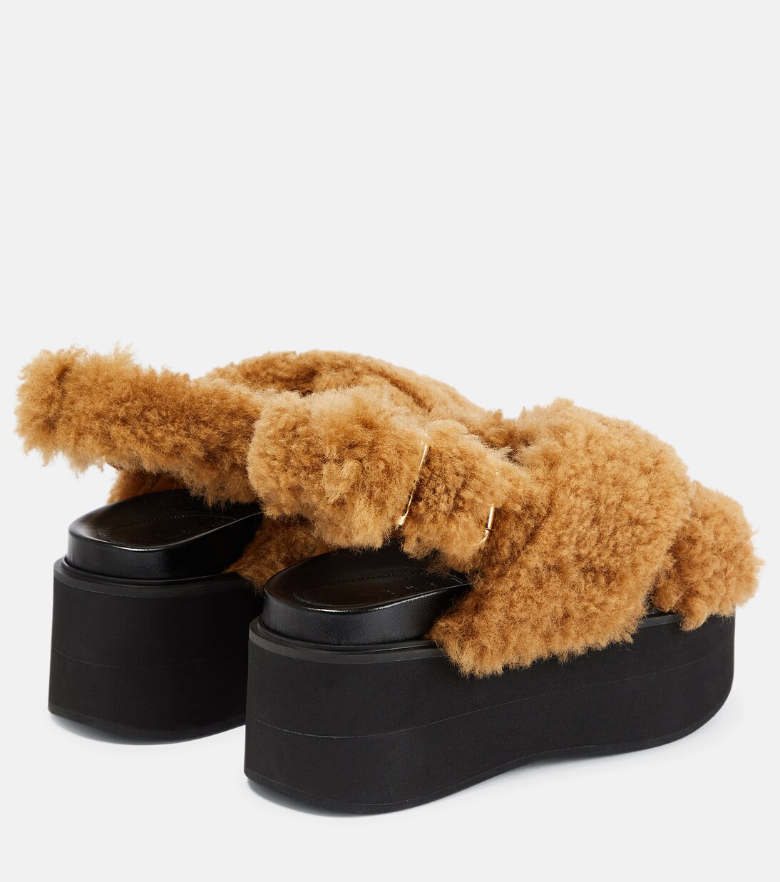 Plateausandalen Fussbett aus Shearling | Marni