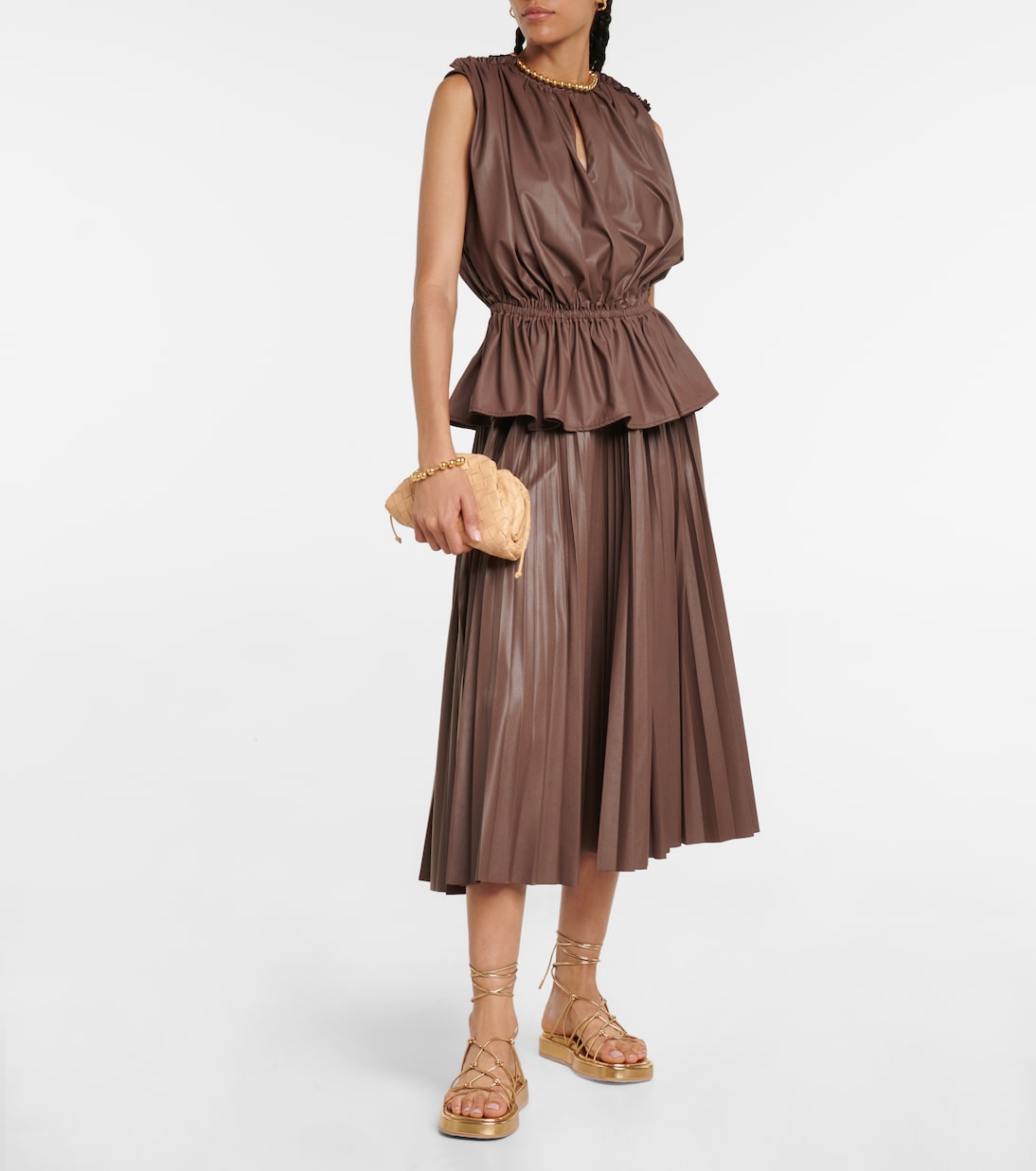 Sif 플리츠 포 레더 맥시 스커트 | Altuzarra