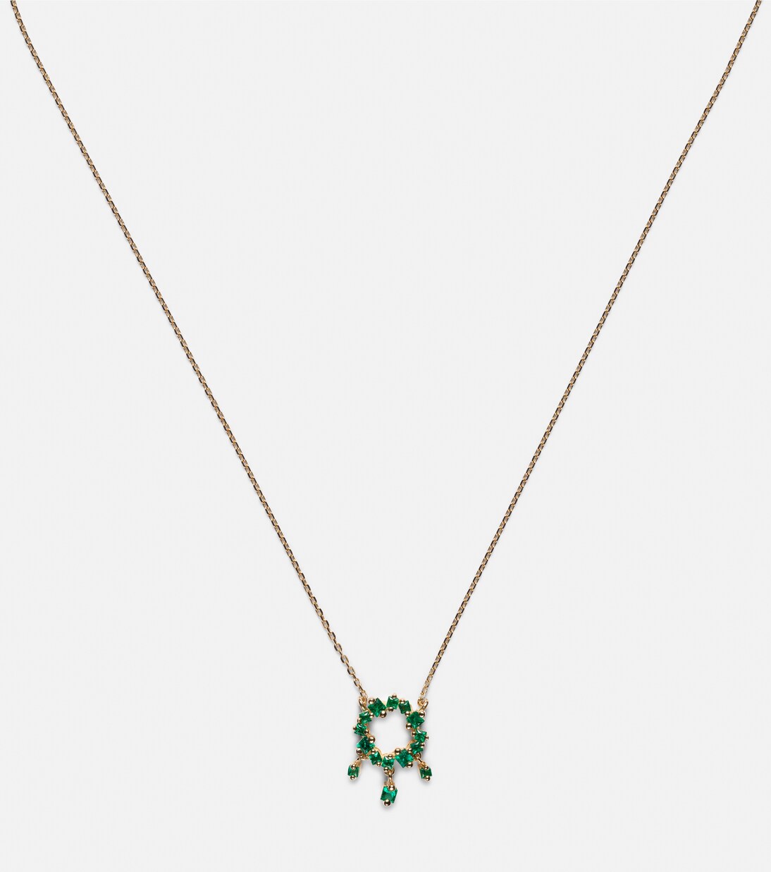 18kt gold necklace with emeralds | Suzanne Kalan