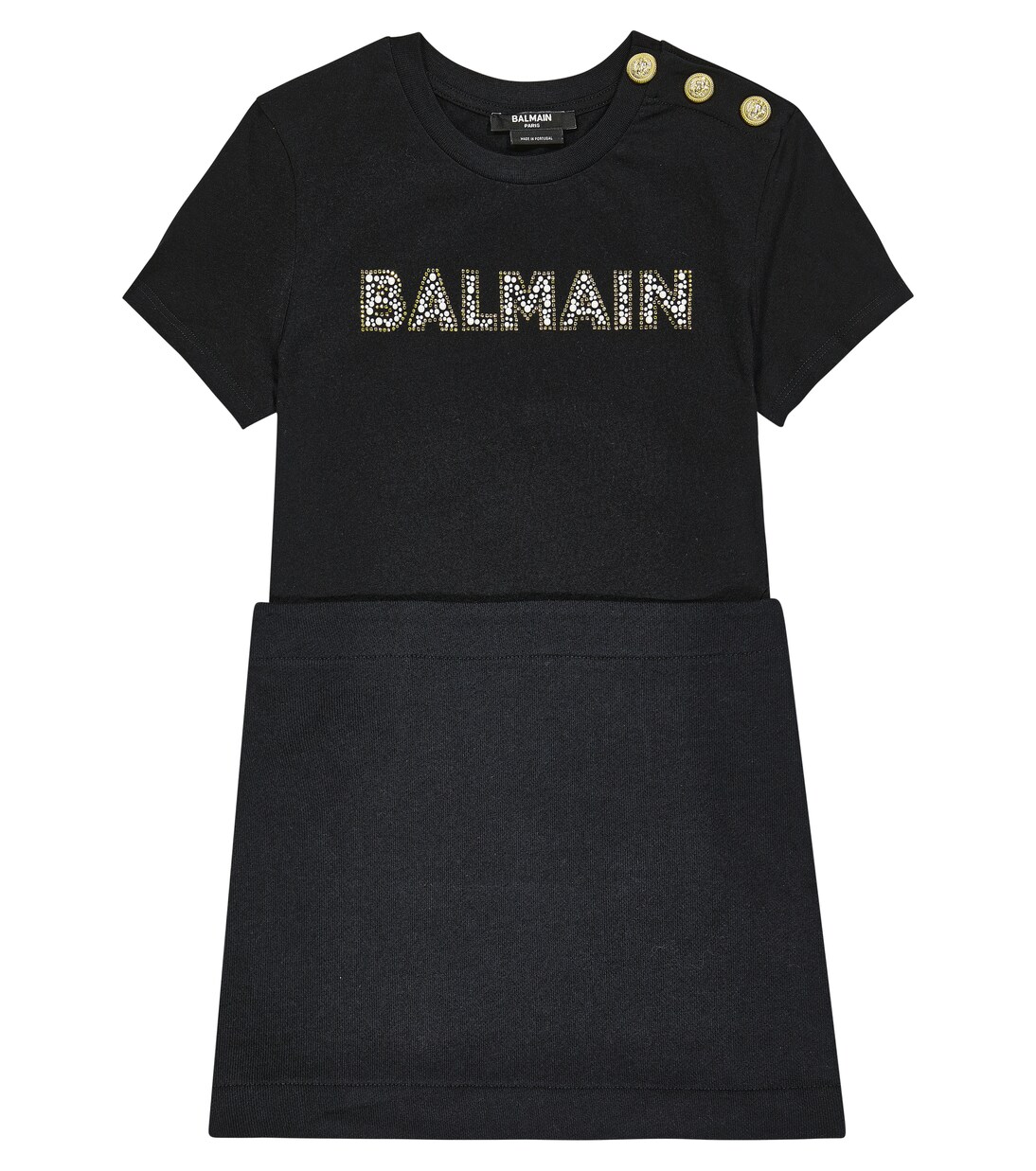 Logo cotton jersey dress | Balmain Kids