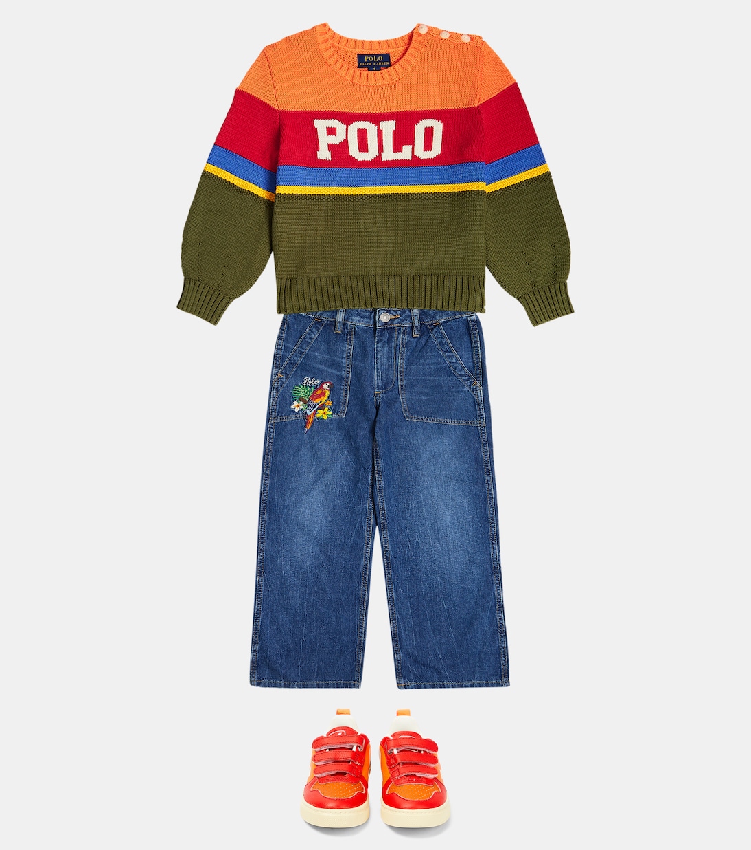 Jeans a gamba larga con ricamo | Polo Ralph Lauren Kids