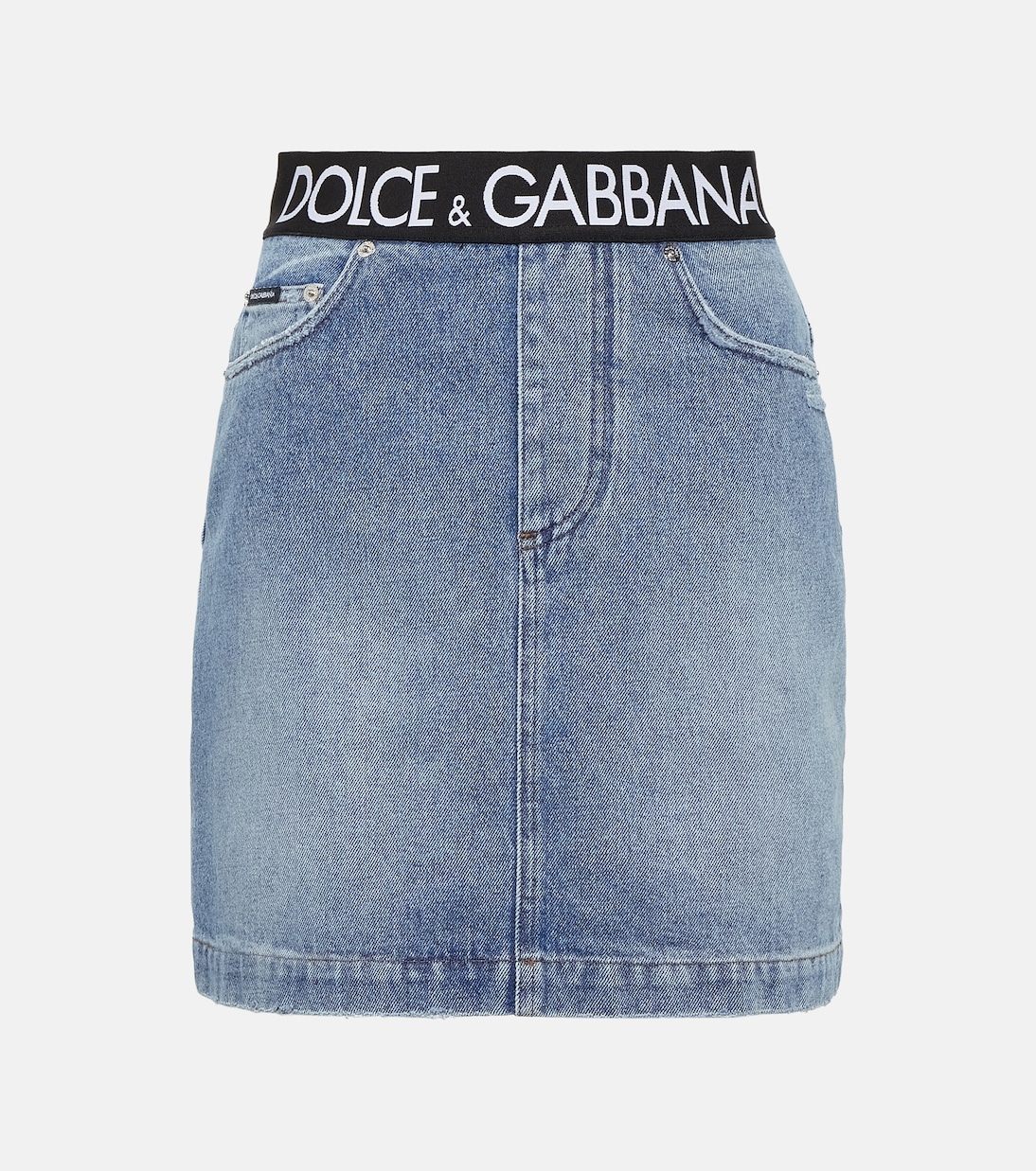 Minifalda en denim con logo | Dolce&Gabbana