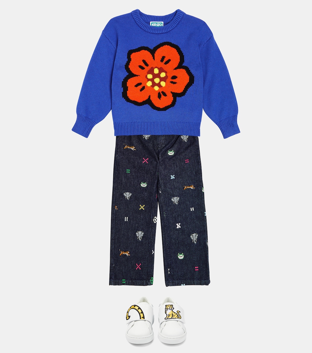 Boke flower intarsia sweater  | Kenzo Kids