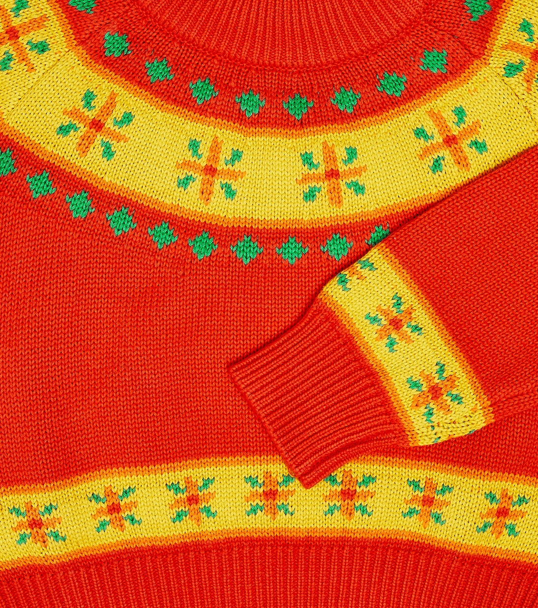 Folky cotton and wool sweater | Tinycottons