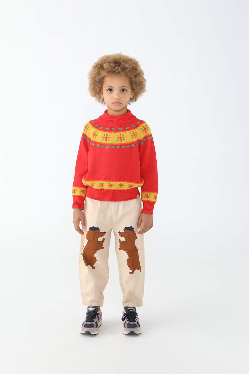 Folky cotton and wool sweater | Tinycottons