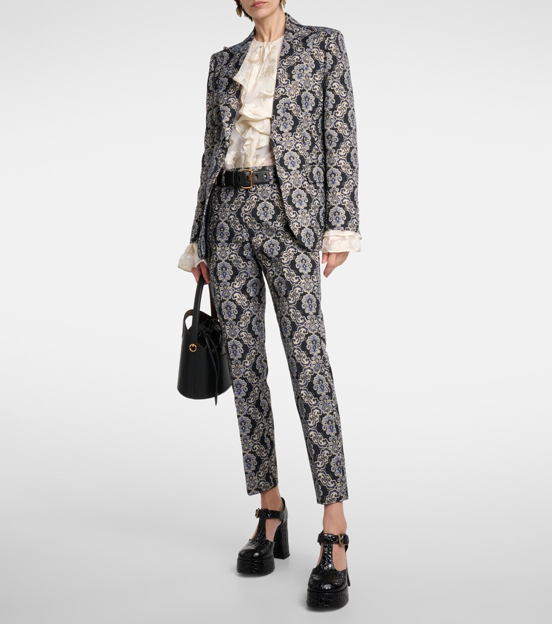 Pantalon slim à taille haute en jacquard | Etro