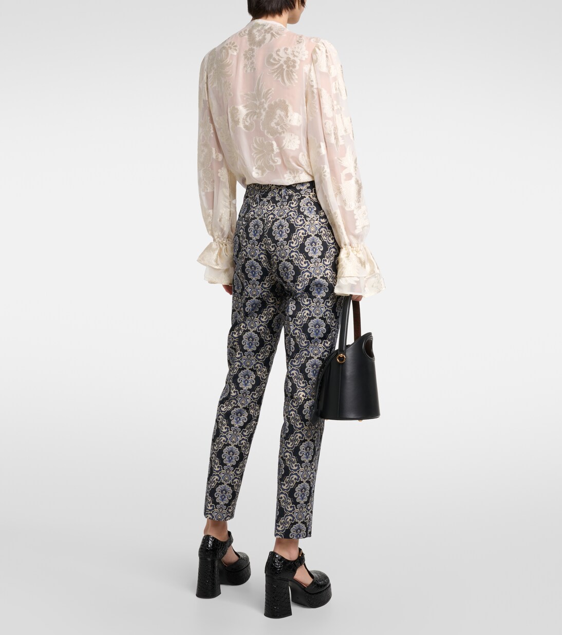 Pantalon slim à taille haute en jacquard | Etro