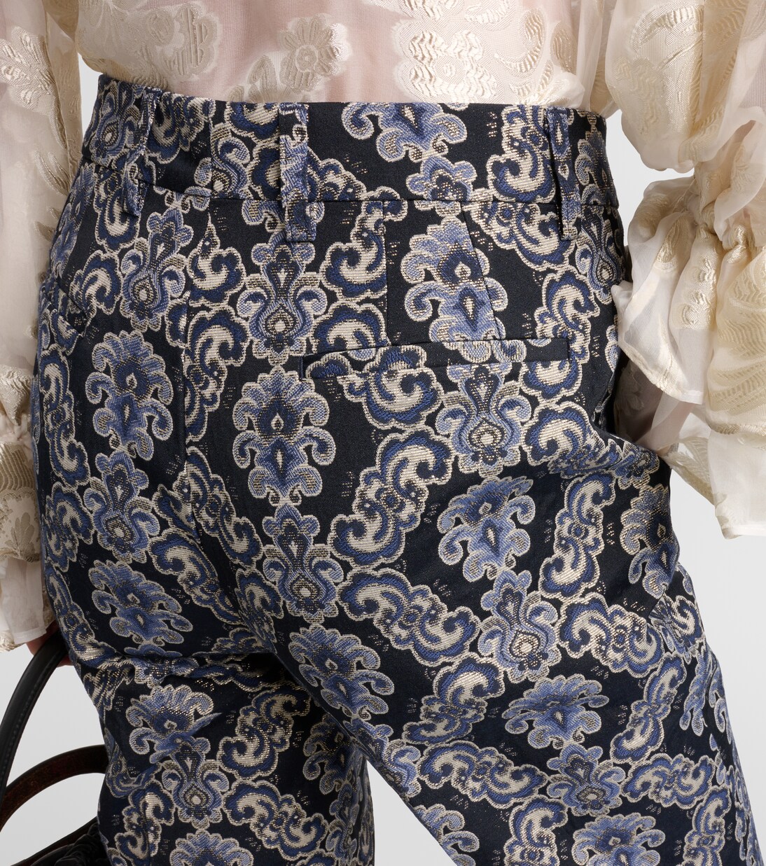 Pantalon slim à taille haute en jacquard | Etro