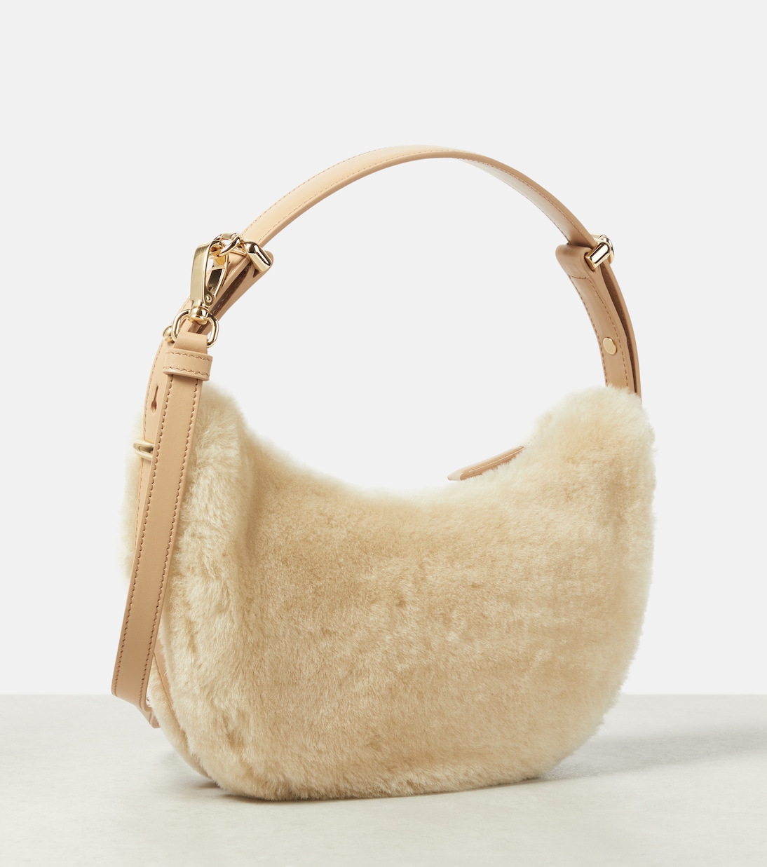 Arqué shearling shoulder bag | Prada