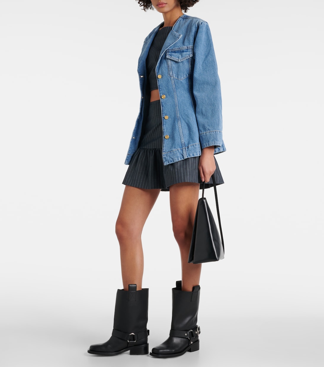 Faux leather biker boots | Ganni