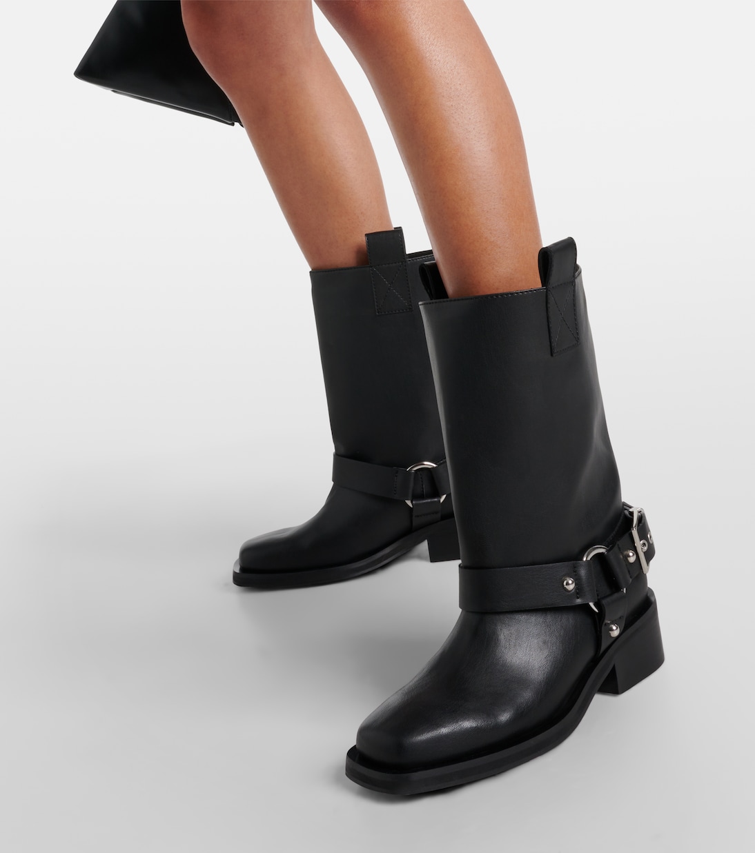 Faux leather biker boots | Ganni