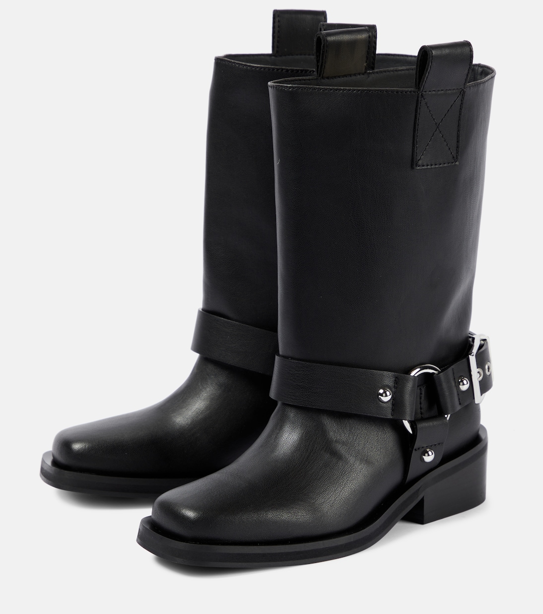 Faux leather biker boots | Ganni