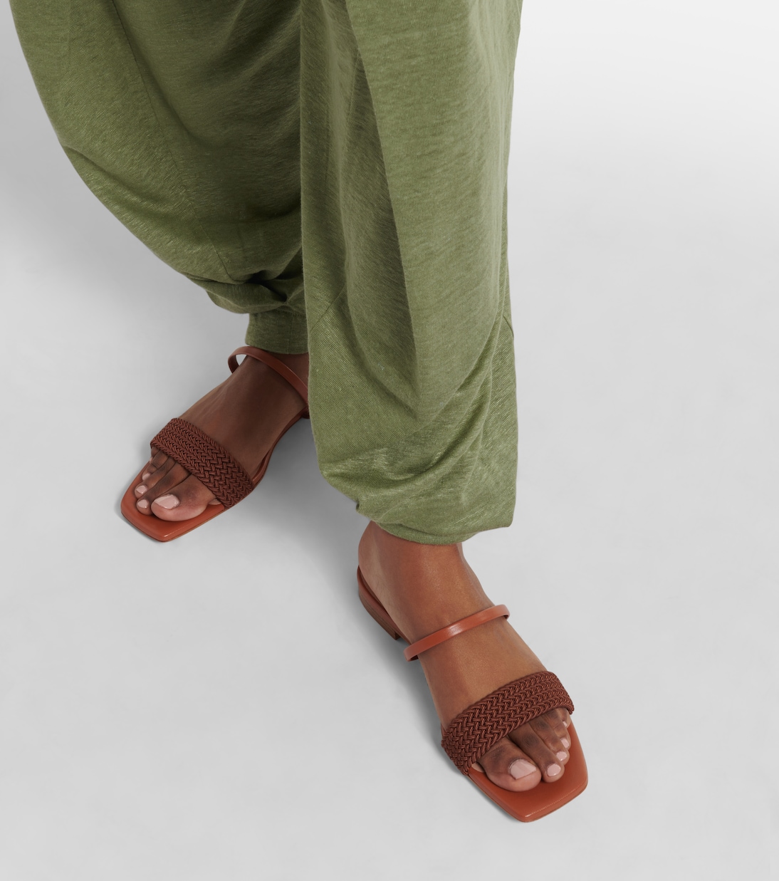 Frida leather-trimmed sandals | Malone Souliers