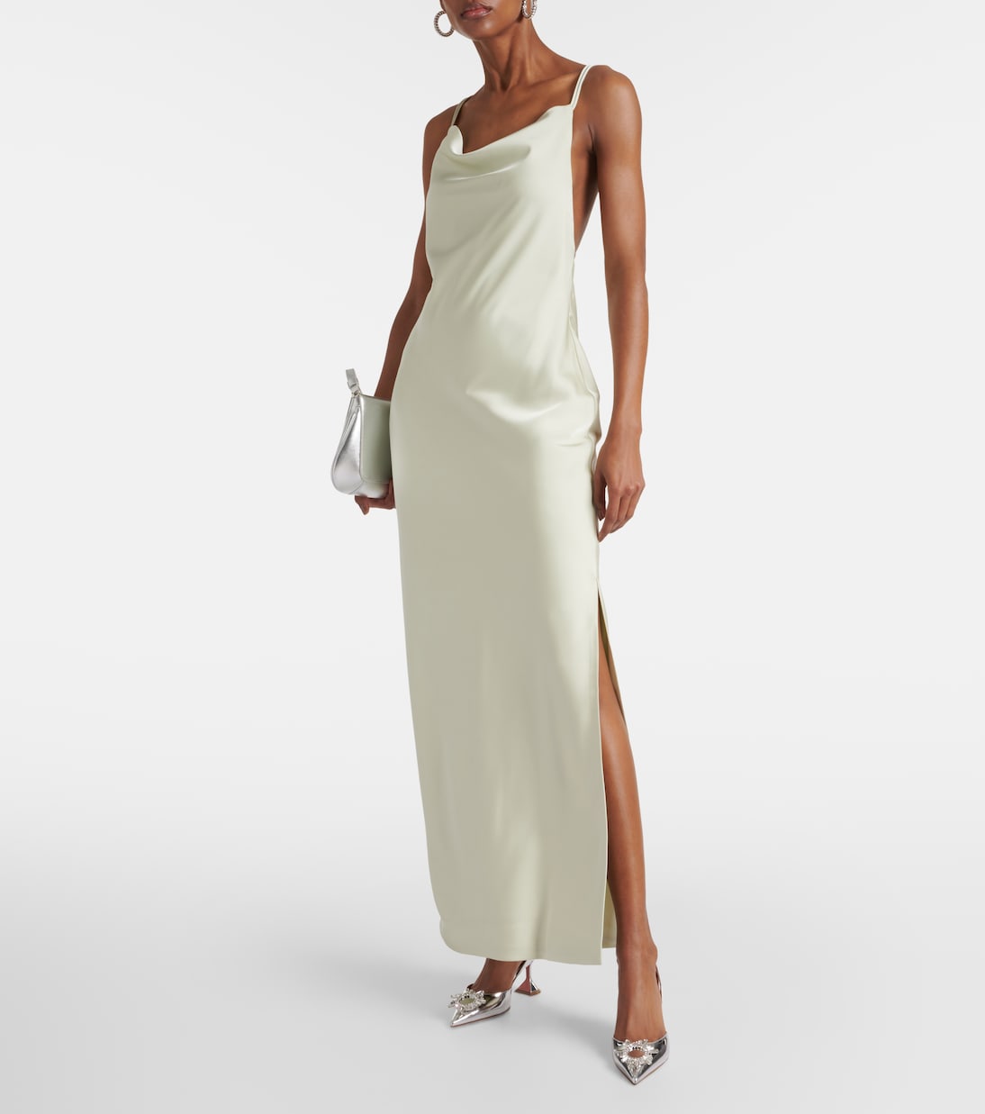 Begum 70镜面皮革露跟高跟鞋 | Amina Muaddi