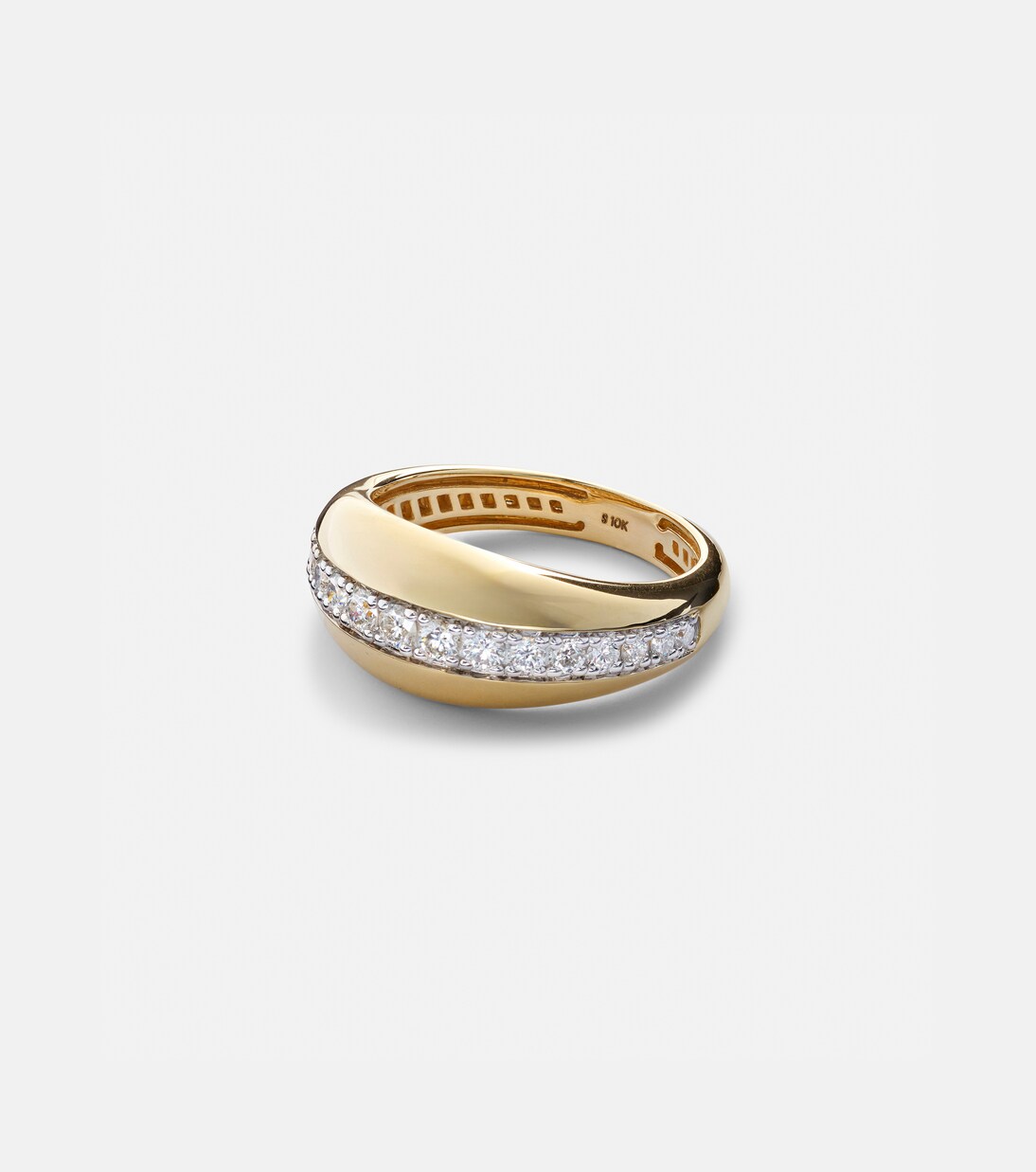 Pistachio 10kt gold ring with diamonds | Stone and Strand