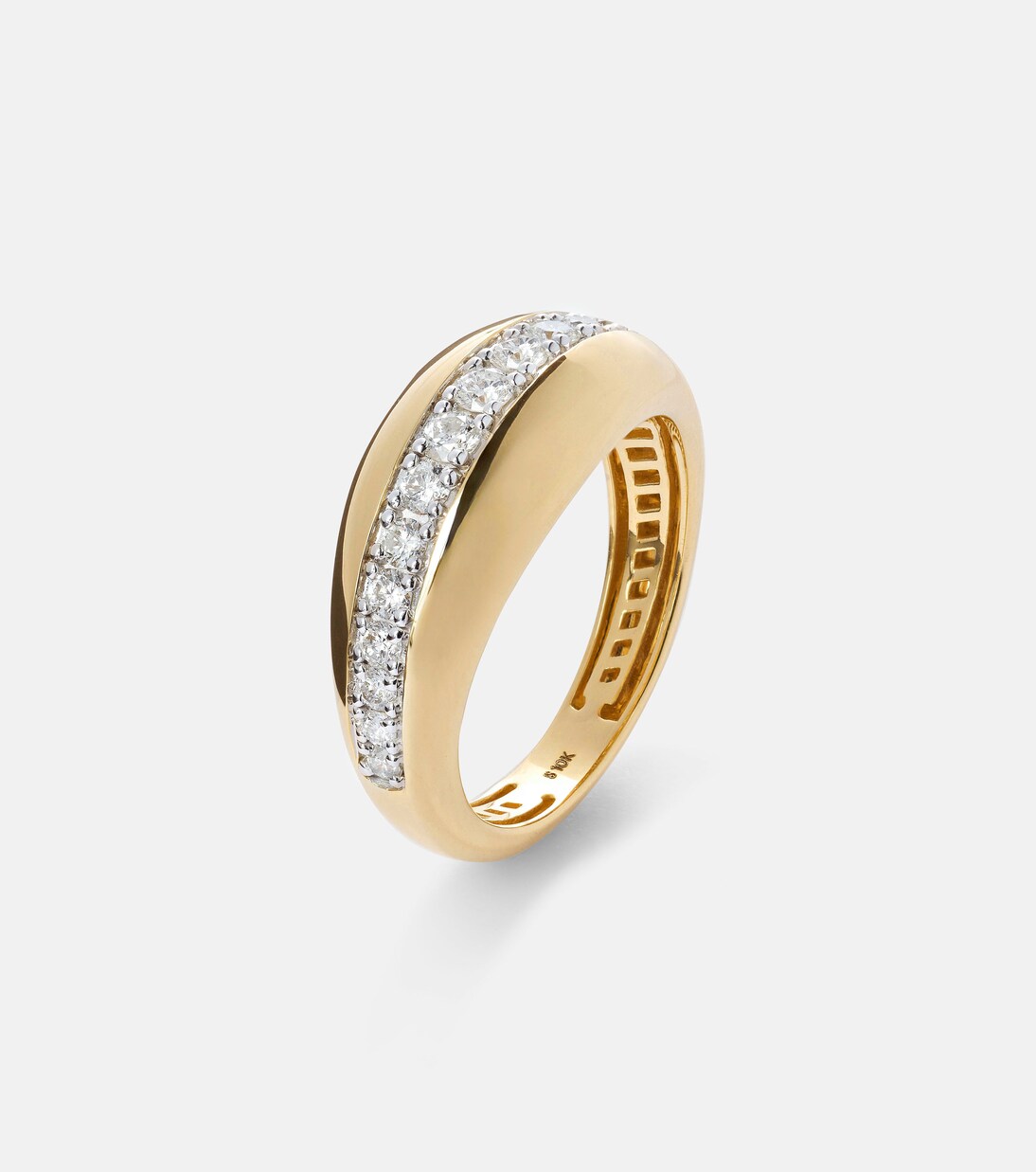 Pistachio 10kt gold ring with diamonds | Stone and Strand