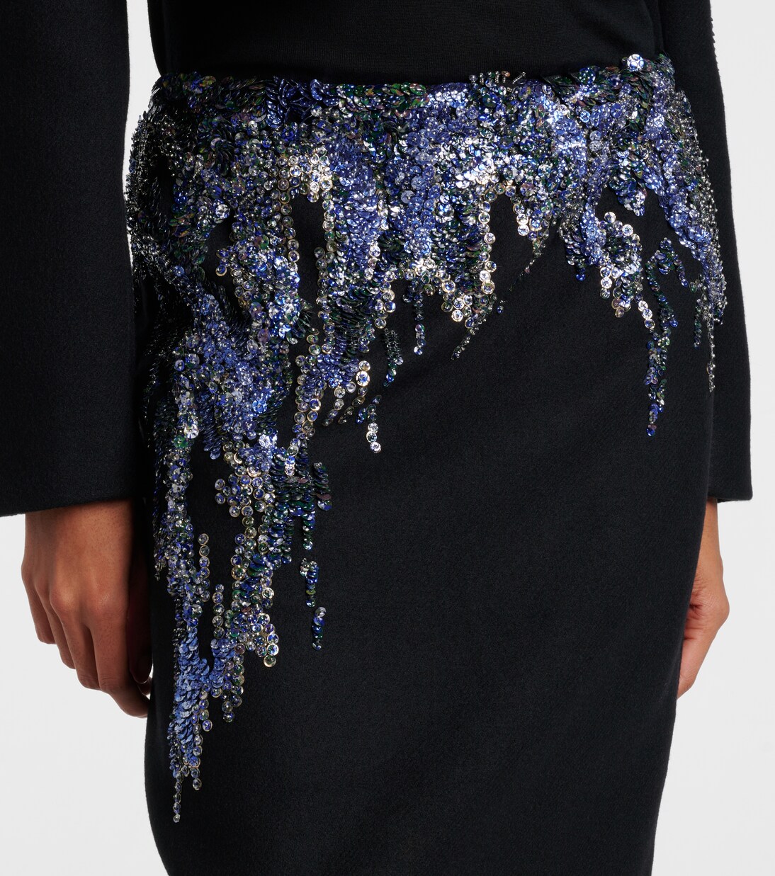 Midirock aus einem Wollgemisch mit Pailletten | Dries Van Noten