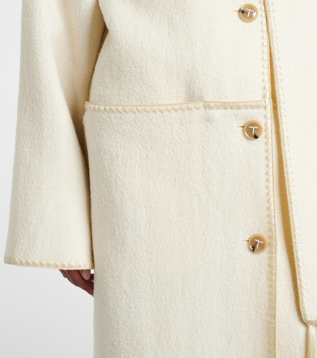 Abrigo con bufanda de mezcla de lana | Toteme