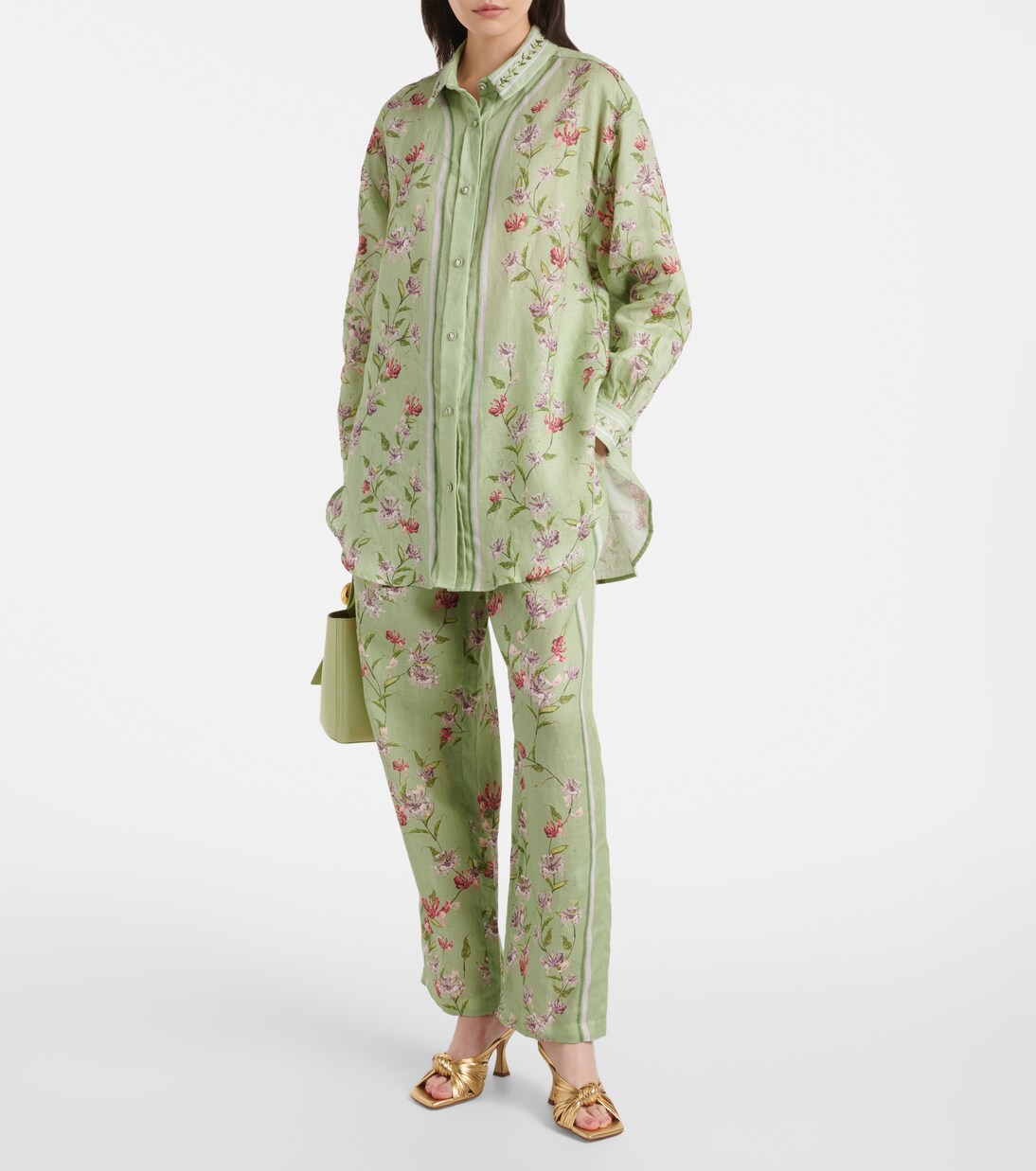 Pantalon ample Florecer Honeysuckle en lin | Agua by Agua Bendita