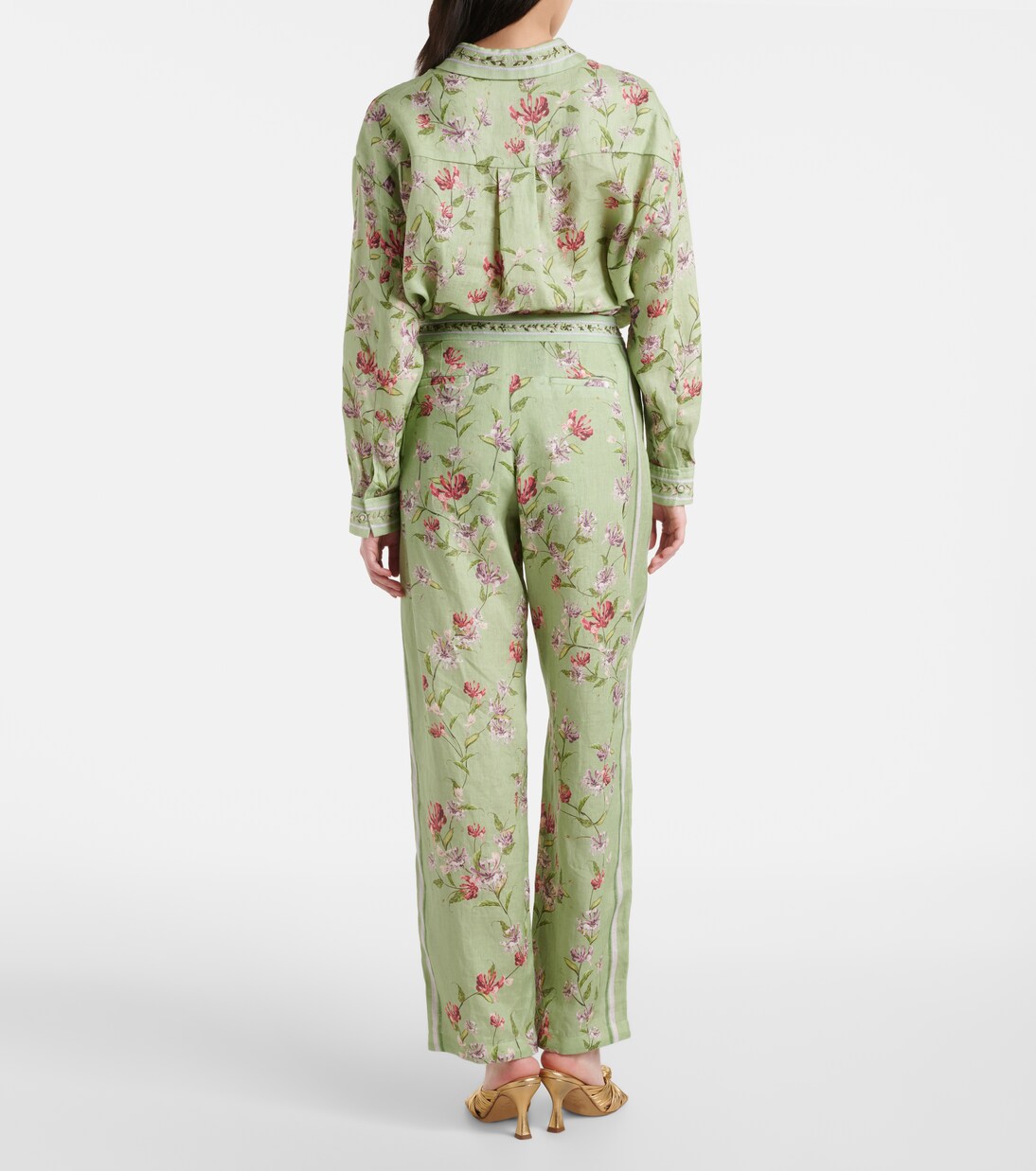 Pantalon ample Florecer Honeysuckle en lin | Agua by Agua Bendita