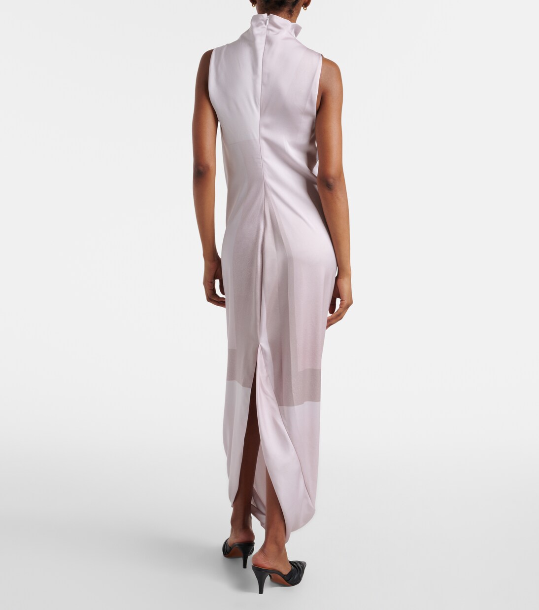 Robe longue Trompe l'œil en satin | Jean Paul Gaultier