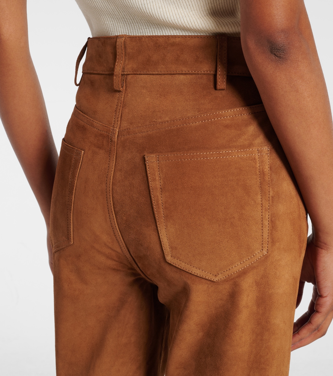 Pantalon évasé Roe en daim | Nili Lotan