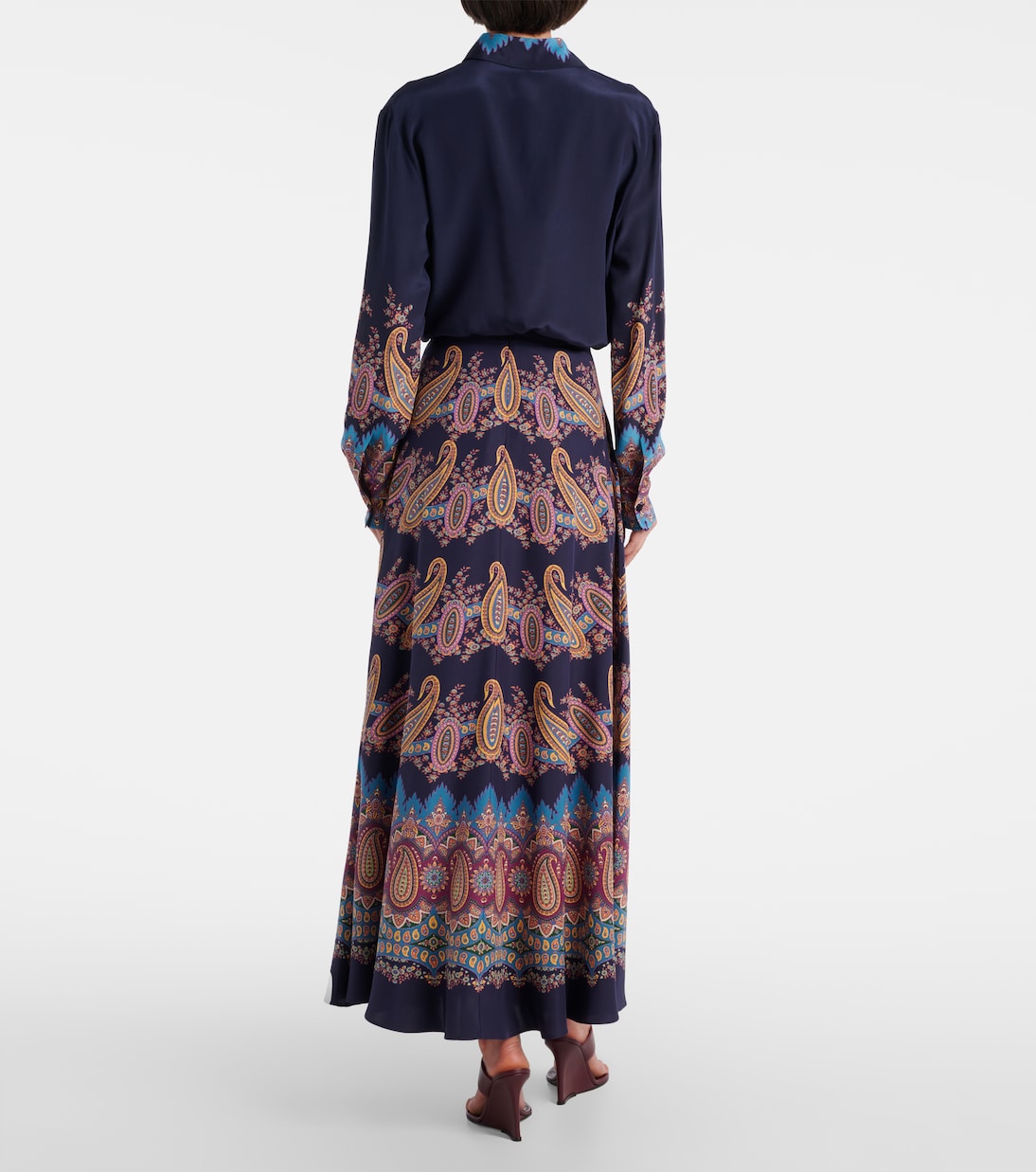 Falda larga de seda con paisley | Etro