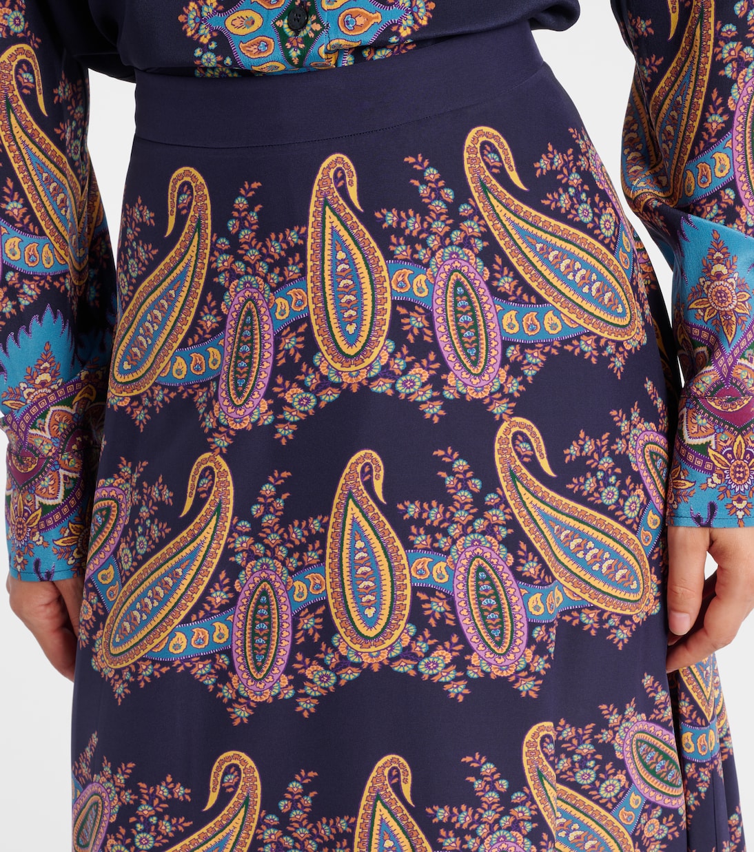 Falda larga de seda con paisley | Etro